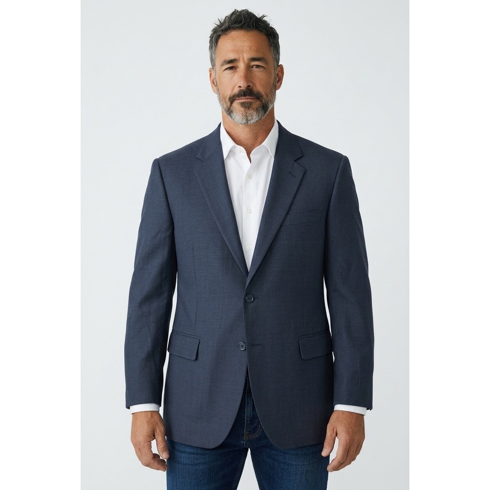 Jos A Bank Blazer Mens R43 Hopsack Wool Silk Blend 2-Button Single Breast